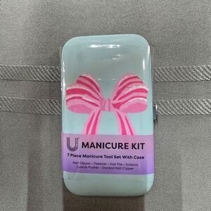 6 Piece Manicure Set Portable Case Coquette Cottagecore Romantic Valentines Bow